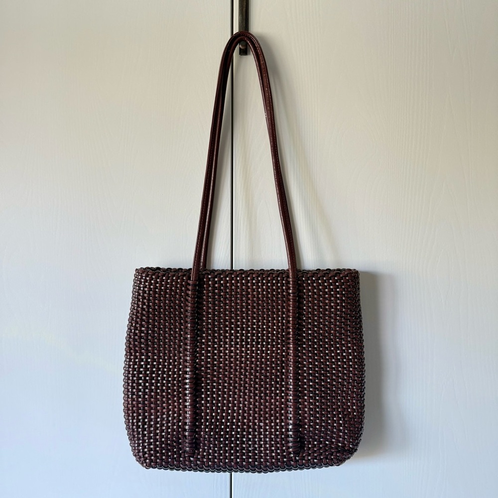 SOLD Nine West Vintage Brown Woven Basketweave Shoulder Bag